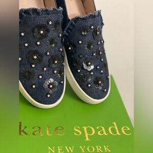 Kate Spade Floral Embellished Denim Shoes